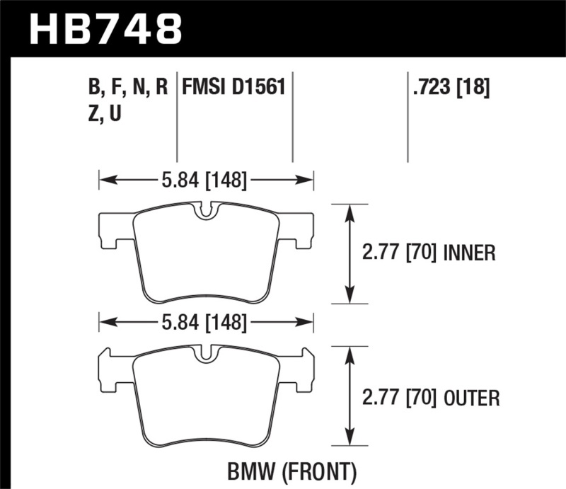 Picture of Hawk Performance HAWK Ceramic Brake Pad Sets - HB748Z.723