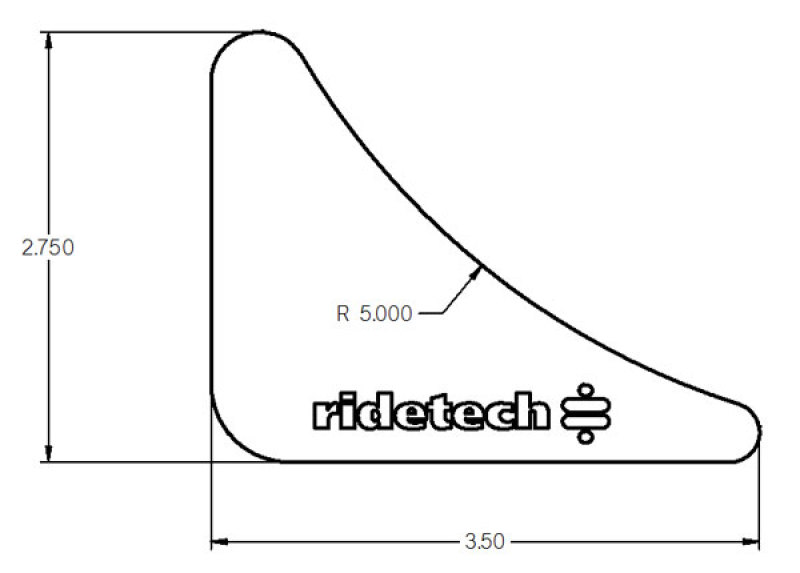 Picture of Ridetech Gusset 1/8in Mild Steel 2.75in x 3.5in