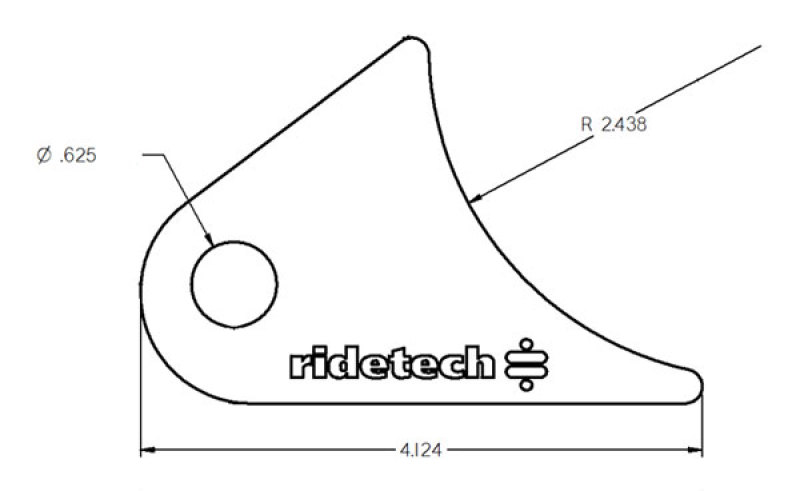 Picture of Ridetech Large Rear Axle Tab for Tri Link No Powdercoat