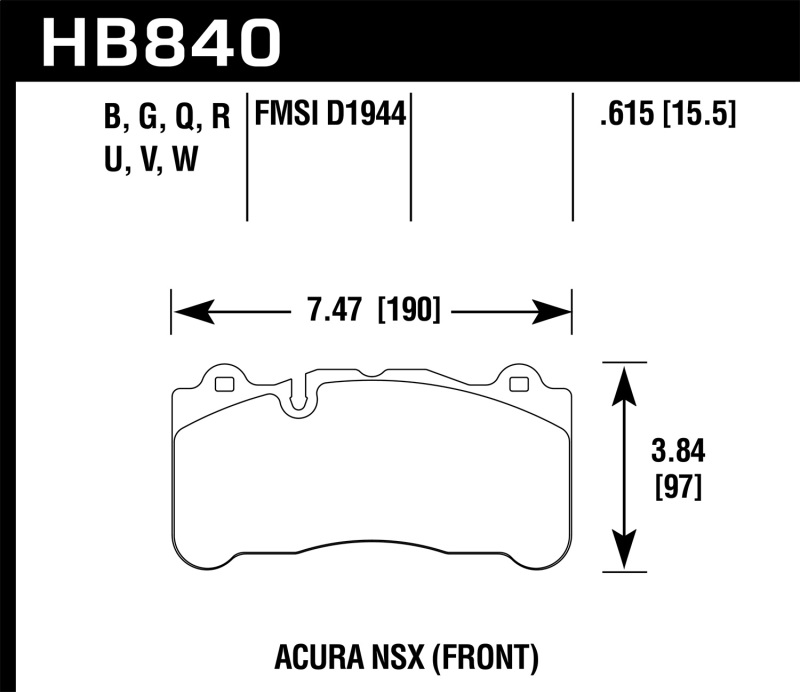 Picture of Hawk Performance HAWK DTC-60 Brake Pad Sets - HB840G.615
