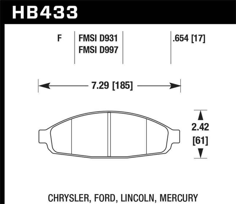 Picture of Hawk Performance HAWK DTC-70 Brake Pad Sets - HB433U.654