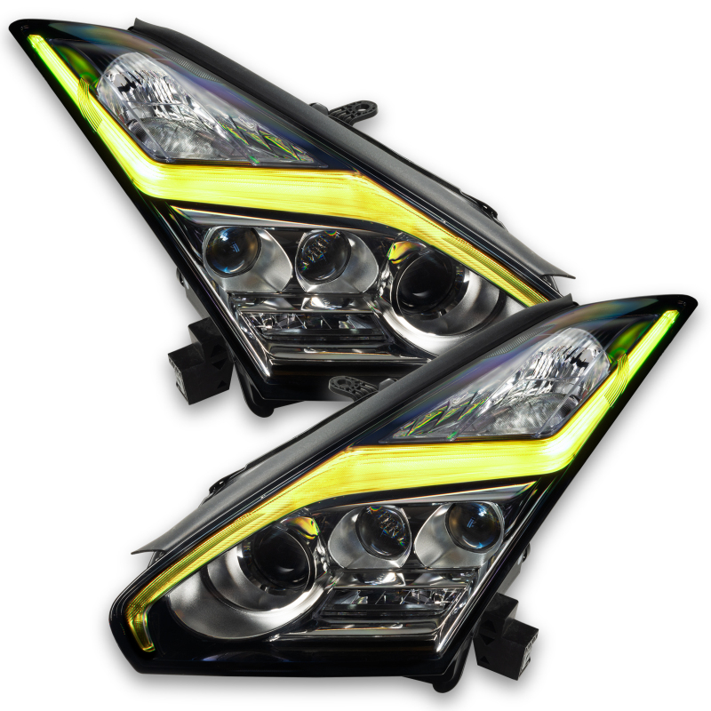 Picture of Oracle 1521 Nissan GTR RGB+W (Lightning Bolt) Headlight DRL Upgrade Kit ColorSHIFT 2