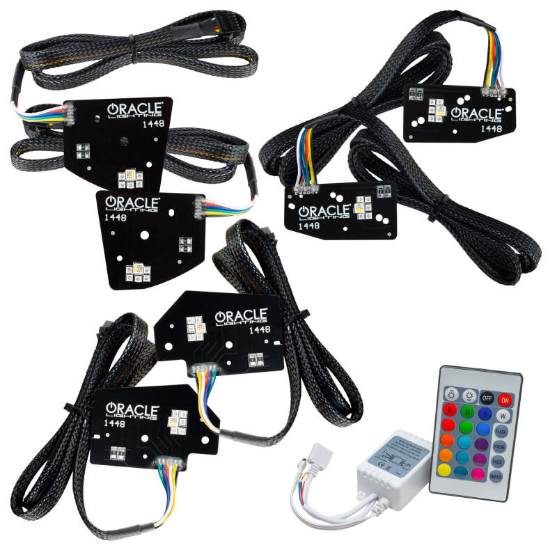 Picture of Oracle 19-21 RAM 1500 Headlight DRL Kit Projector LED - RGBW+A w/ Simple Controller