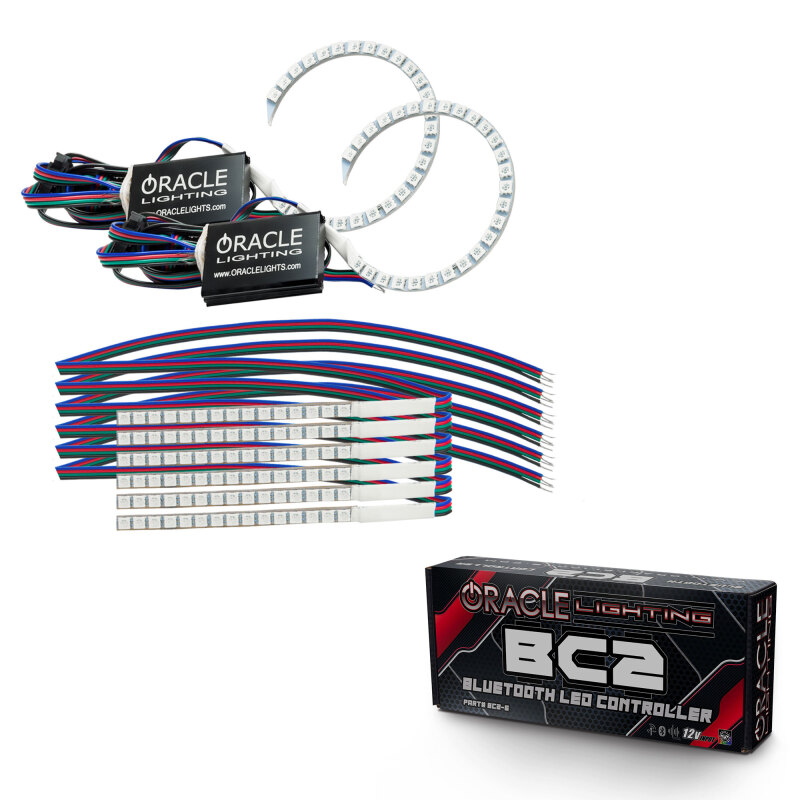 Picture of Oracle 18-21 Ford Mustang DRL Upgrade w/ Halo Kit - ColorSHIFT w/ BC1 Controller