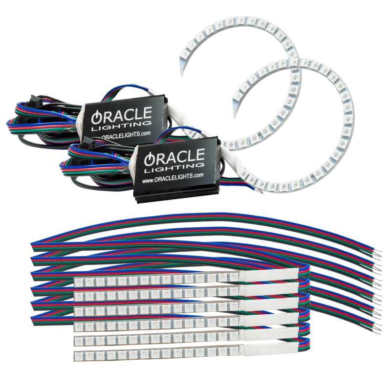 Picture of Oracle 18-21 Ford Mustang DRL Upgrade w/ Halo Kit - ColorSHIFT w/o Controller