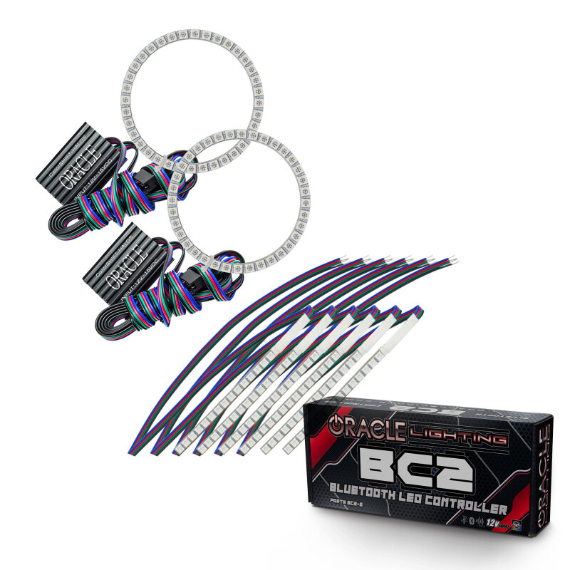 Picture of Oracle 15-17 Ford Mustang V6/GT/Shelby DRL w/ Halo Kit - ColorSHIFT w/ BC1 Controller