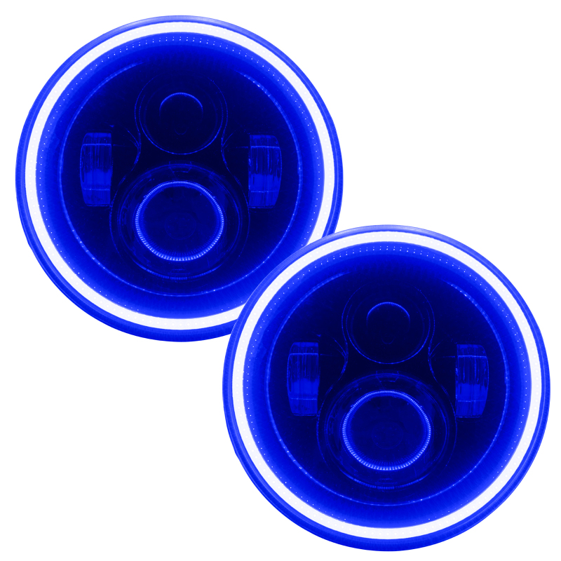Picture of Oracle 7in High Powered LED Headlights - Black Bezel - Blue