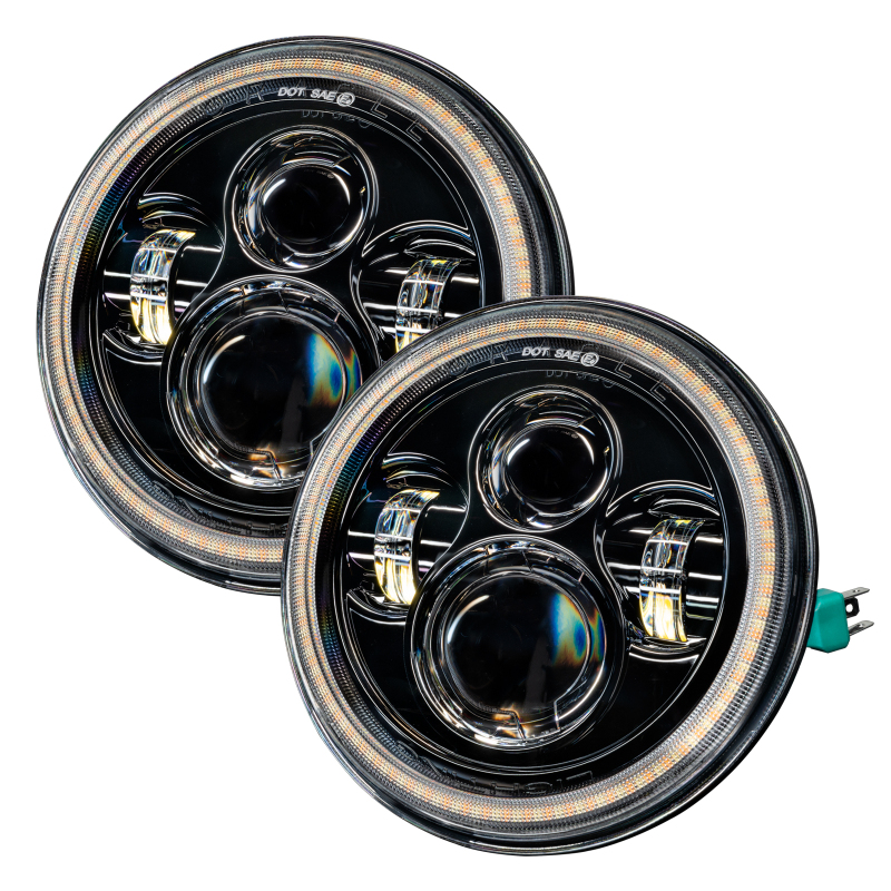 Picture of Oracle 07-18 Jeep Wrangler JK Switchback LED Halo Headlights - Amber/White - Switchback