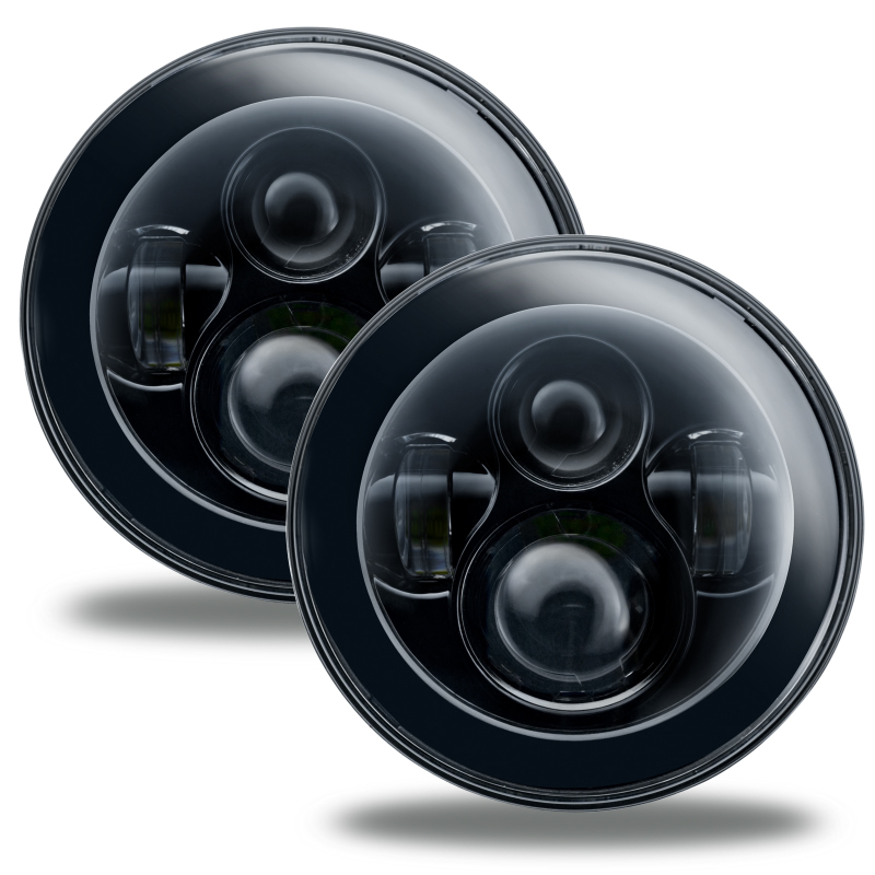 Picture of Oracle 7in High Powered LED Headlights - NO HALO - Black Bezel