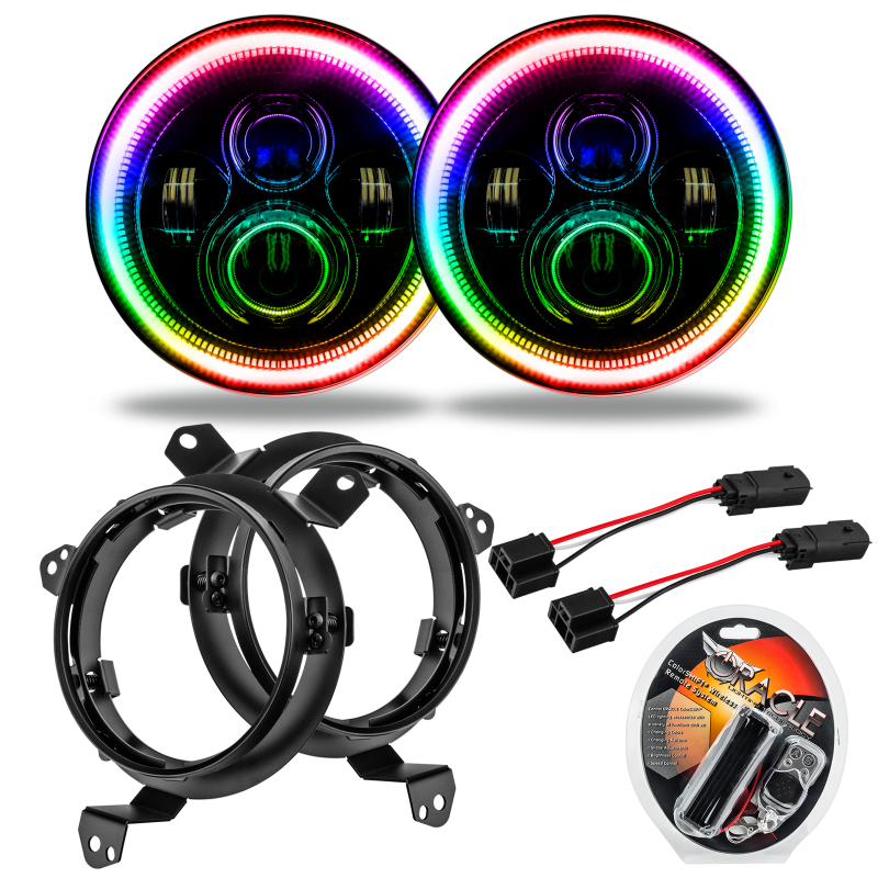 Picture of Oracle Jeep Wrangler JL/Gladiator JT 7in. High Powered LED Headlights (Pair) ColorSHIFT