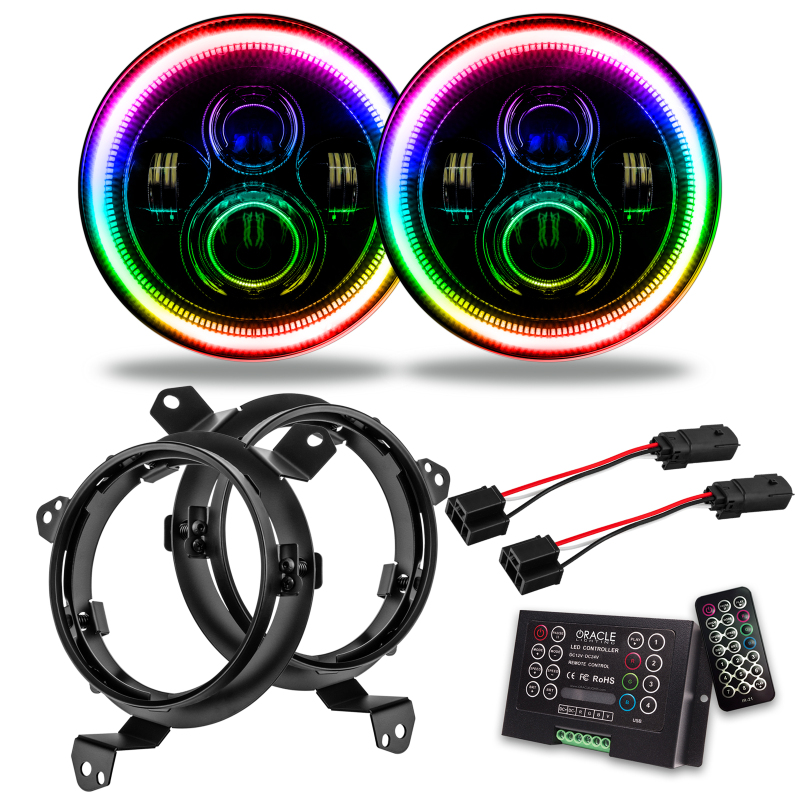 Picture of Oracle Jeep Wrangler JL/Gladiator JT 7in. High Powered LED Headlights (Pair) - 2