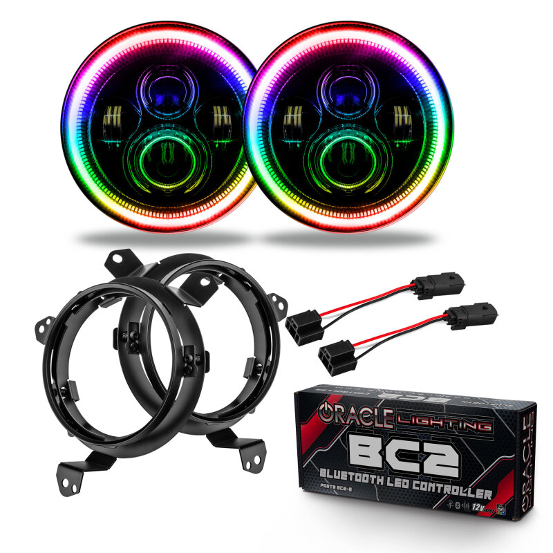Picture of Oracle Jeep Wrangler JL/JT 7in. High Powered LED Headlights (Pair) - w/ BC1 Controller