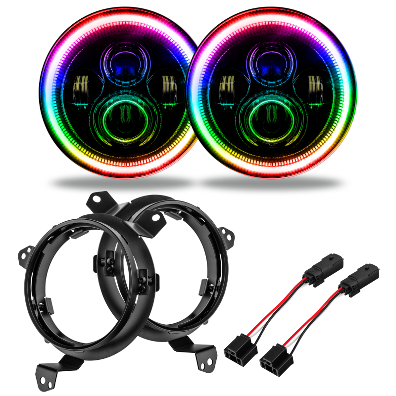 Picture of Oracle Jeep Wrangler JL/JT 7in. High Powered LED Headlights (Pair) - w/o Controller
