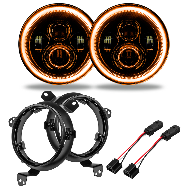 Picture of Oracle Jeep Wrangler JL/Gladiator JT 7in. High Powered LED Headlights (Pair) - Amber