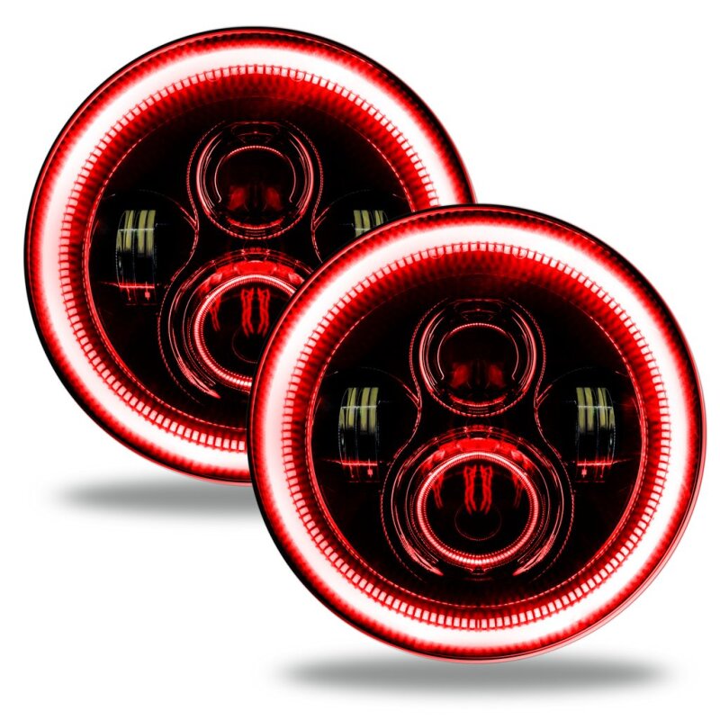 Picture of Oracle Jeep Wrangler JL/Gladiator JT 7in. High Powered LED Headlights (Pair) - Red