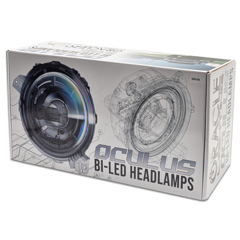 Picture of Oracle Jeep Wrangler JL Oculus Bi-LED Projector Headlights- Graphite Metallic - 5500K