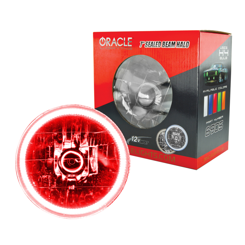 Picture of Oracle Pre-Installed Lights 7 IN. Sealed Beam - Red Halo
