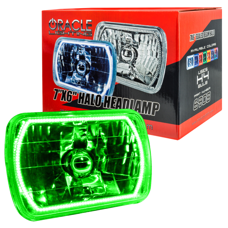Picture of Oracle Pre-Installed Lights 7x6 IN. Sealed Beam - Green Halo