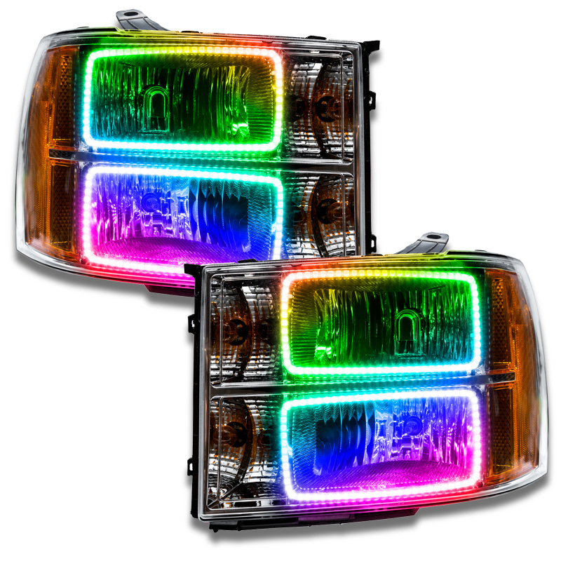 Picture of Oracle 07-13 GMC Sierra SMD HL - Square Ring Design - ColorSHIFT w/o Controller