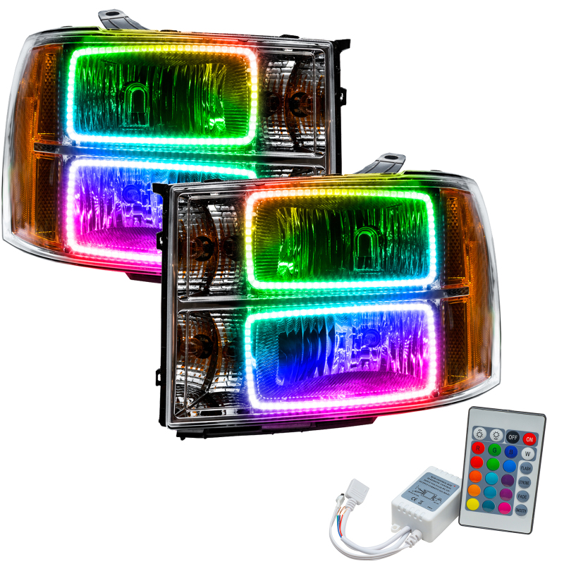 Picture of Oracle 07-13 GMC Sierra SMD HL - Square Ring Design - ColorSHIFT w/ Simple Controller