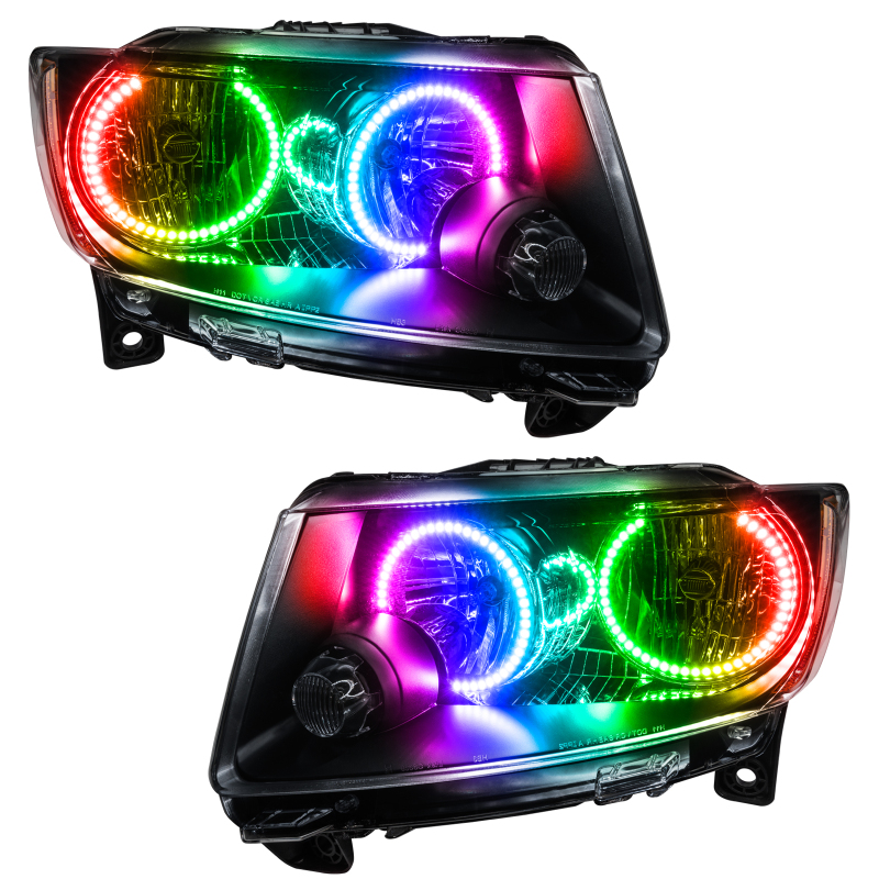 Picture of Oracle 11-13 Jeep Grand Cherokee SMD HL (Non-HID) - Chrome - ColorSHIFT w/o Controller