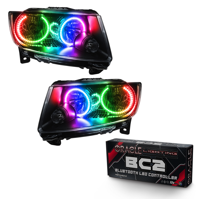 Picture of Oracle 11-13 Jeep Grand Cherokee SMD HL (Non-HID)-Chrome - ColorSHIFT w/ BC1 Controller