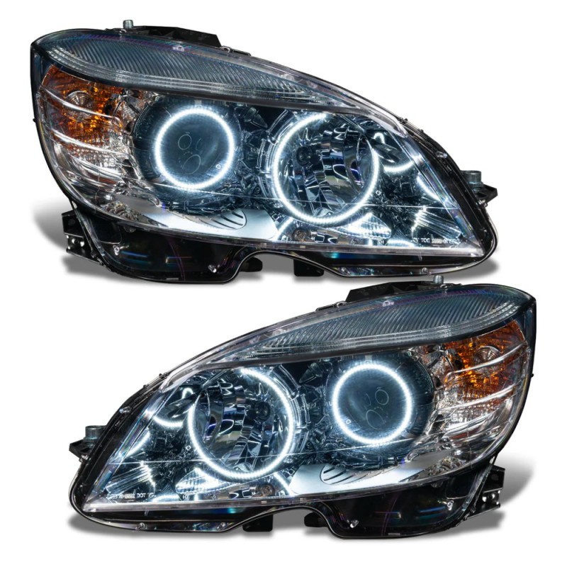 Picture of Oracle 08-11 Mercedes Benz C-Class Pre-Assem. Headlights Chrome Housing- w/BC1 Controller