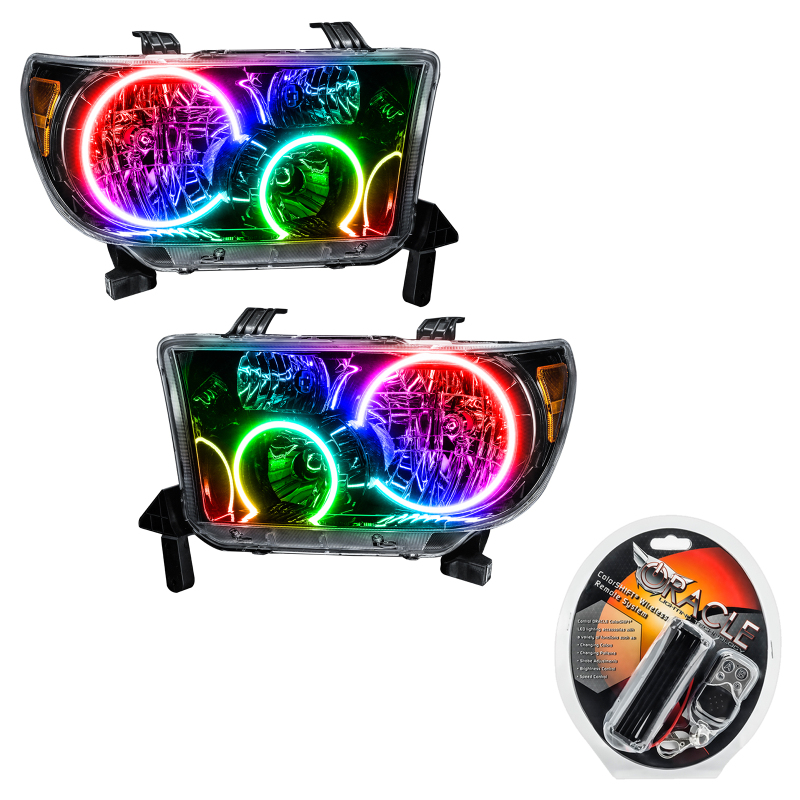 Picture of Oracle 07-11 Toyota Tundra Pre-Assembled Headlights - Black Housing - ColorSHIFT