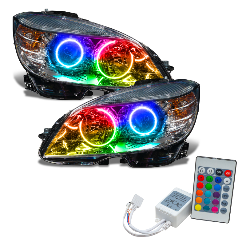 Picture of Oracle 08-11 Mercedes Benz C-Class Pre-Assembled Headlights Chrome - w/ Simple Controller