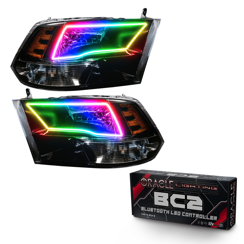 Picture of Oracle 09-17 RAM 1500 TRX Quad Pre-Assembled Headlights Blk Housing - w/ BC1 Controller