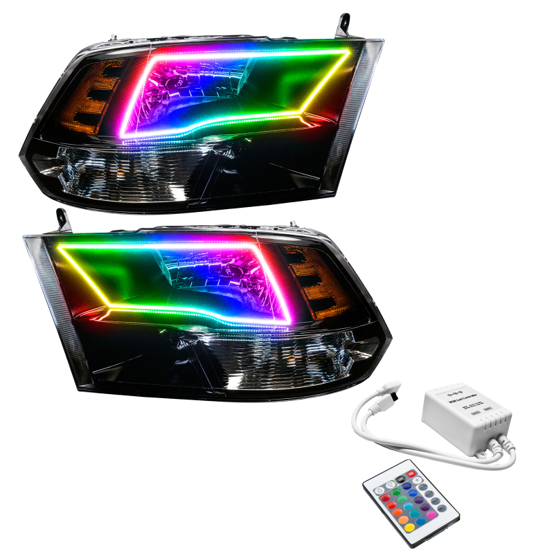 Picture of Oracle 09-17 RAM 1500 Quad Pre-Assembled Headlights Blk Housing - w/ Simple Controller