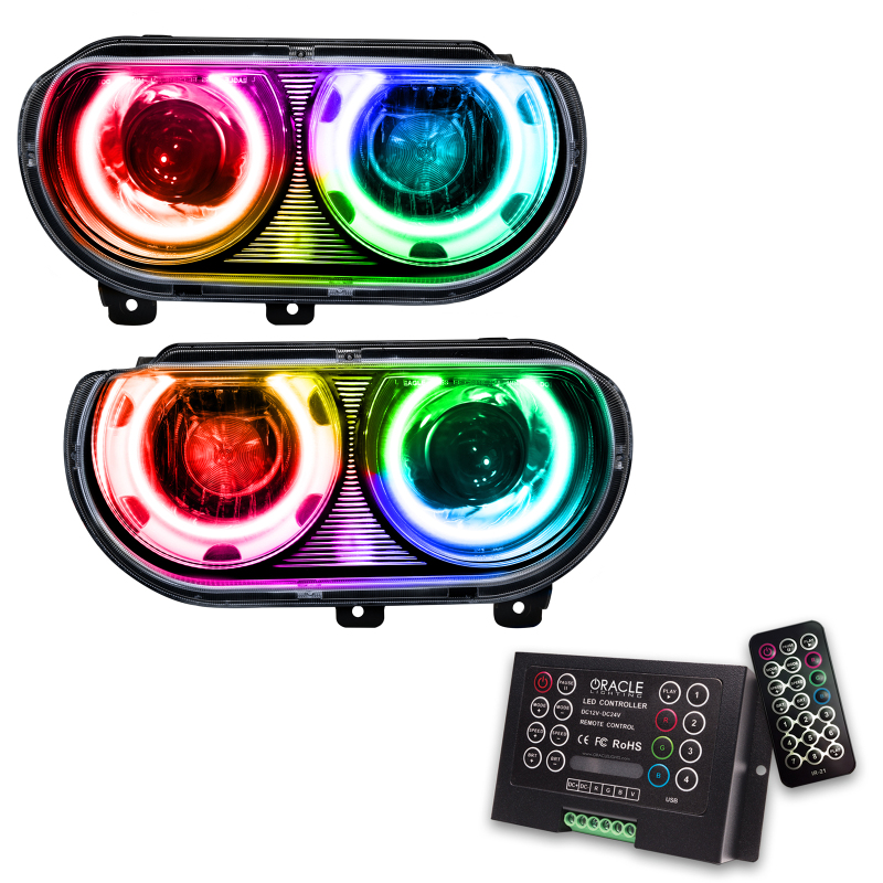Picture of Oracle 08-14 Dodge Challenger SMD HL (HID Style) - ColorSHIFT w/ 2.0 Controller