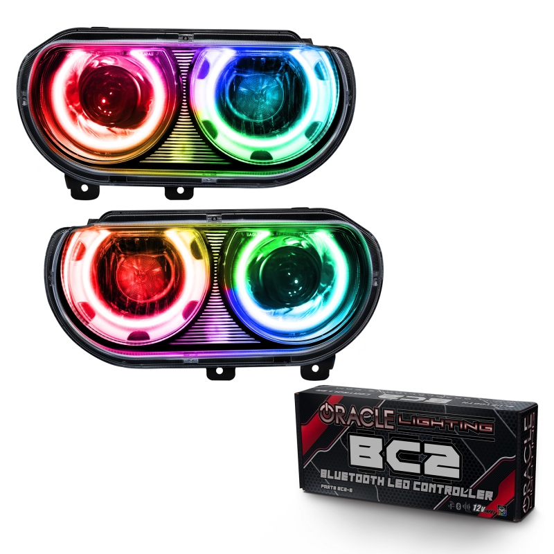 Picture of Oracle 08-14 Dodge Challenger SMD HL (HID Style) - ColorSHIFT w/ BC1 Controller