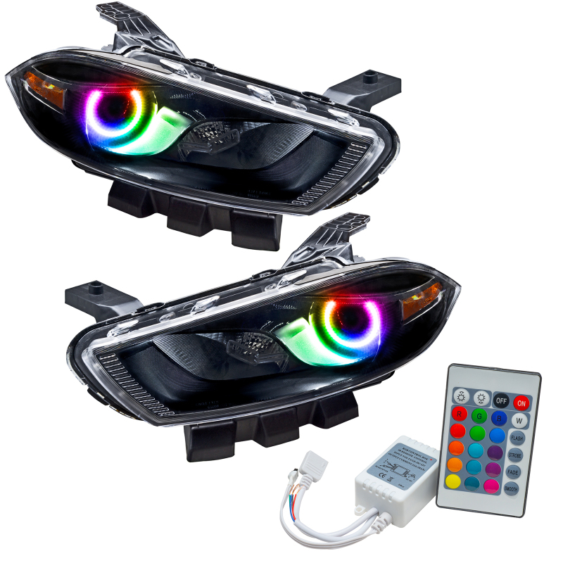 Picture of Oracle 13-14 Dodge Dart (HID Style) SMD HL - Black - ColorSHIFT w/ Simple Controller