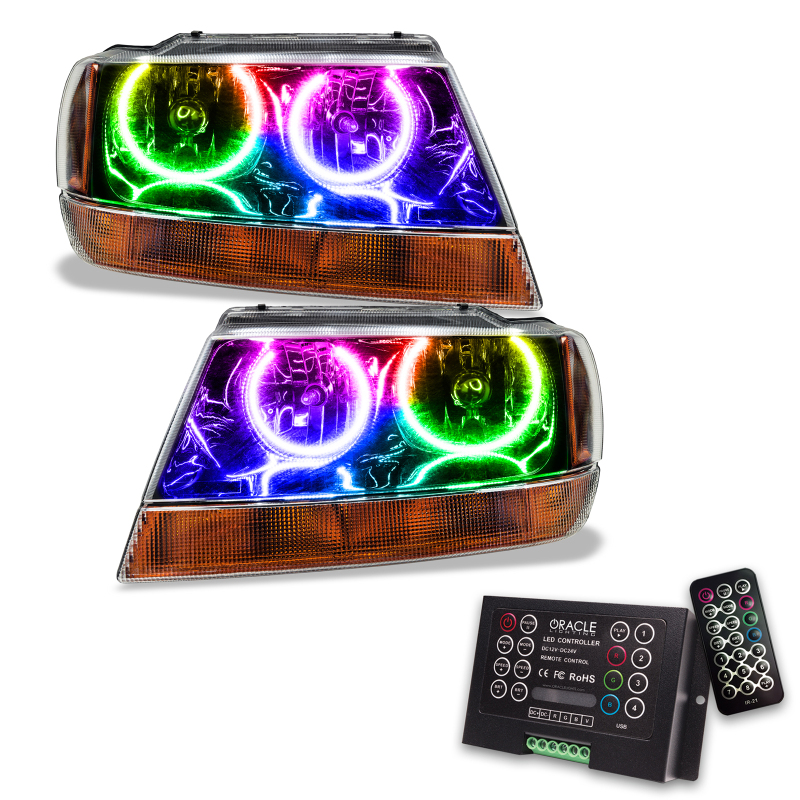 Picture of Oracle 99-04 Jeep Grand Cherokee SMD HL - Black - ColorSHIFT w/ 2.0 Controller