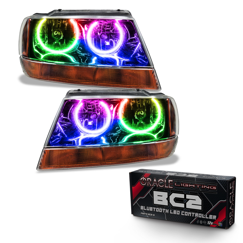 Picture of Oracle 99-04 Jeep Grand Cherokee SMD HL - Black - ColorSHIFT w/ BC1 Controller