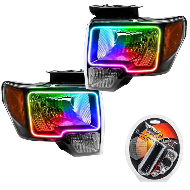 Picture of Oracle 09-14 Ford F-150 LED HL - Black - ColorSHIFT