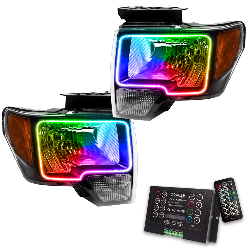 Picture of Oracle 09-14 Ford F-150 LED HL - Black - ColorSHIFT w/ 2.0 Controller