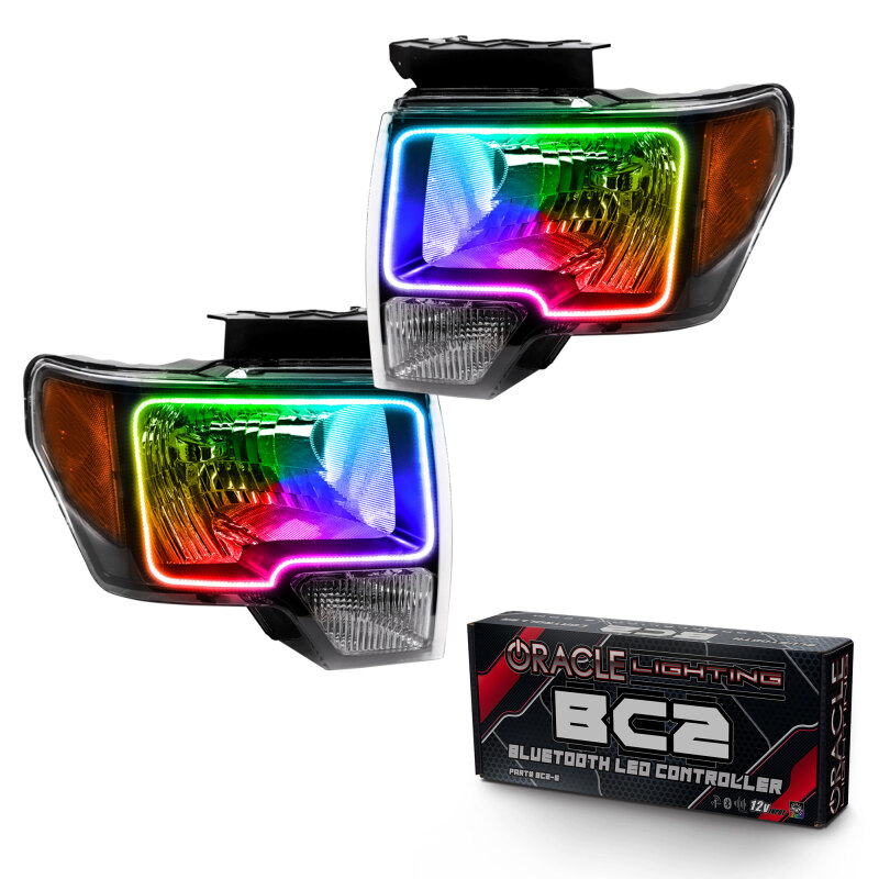 Picture of Oracle 09-14 Ford F-150 LED HL - Black - ColorSHIFT w/ BC1 Controller