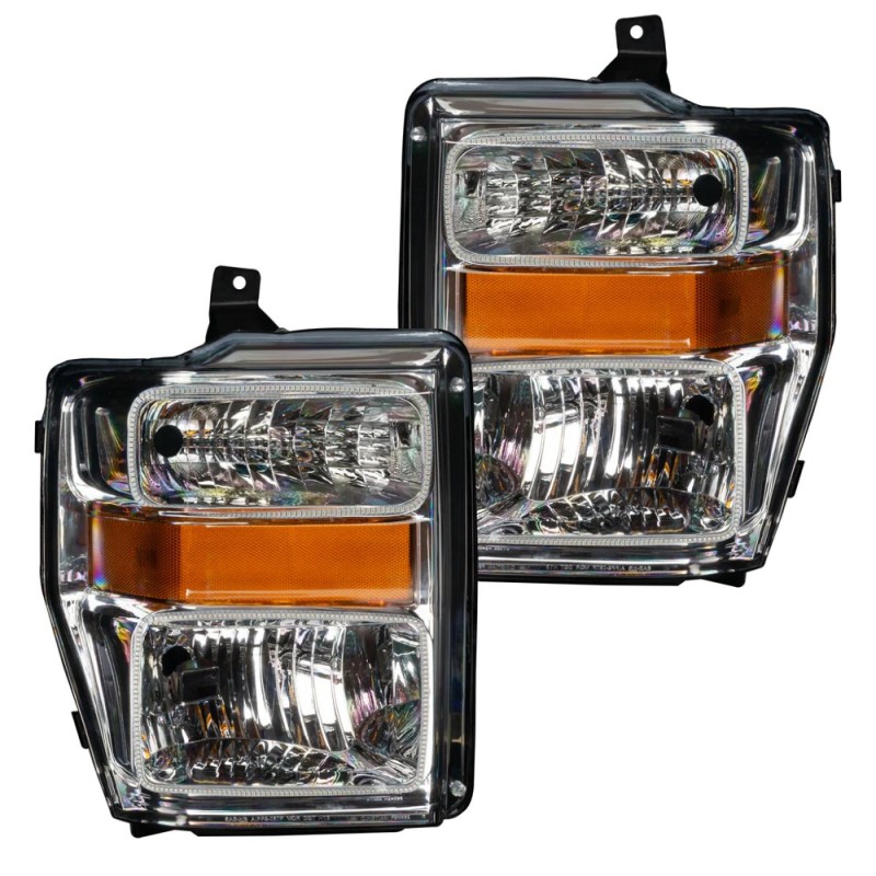 Picture of Oracle 08-10 Ford F250 Pre-Assembled Halo Headlights - Chrome Housing - w/ BC1 Controller