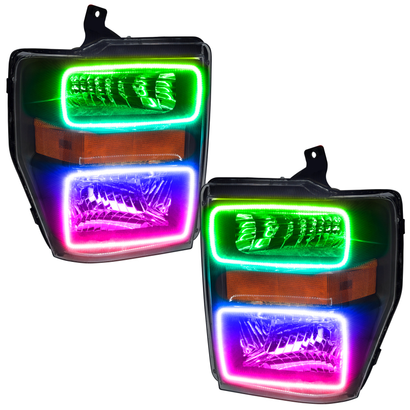 Picture of Oracle 08-10 Ford F250/350 LED HL - Black - ColorSHIFT w/o Controller