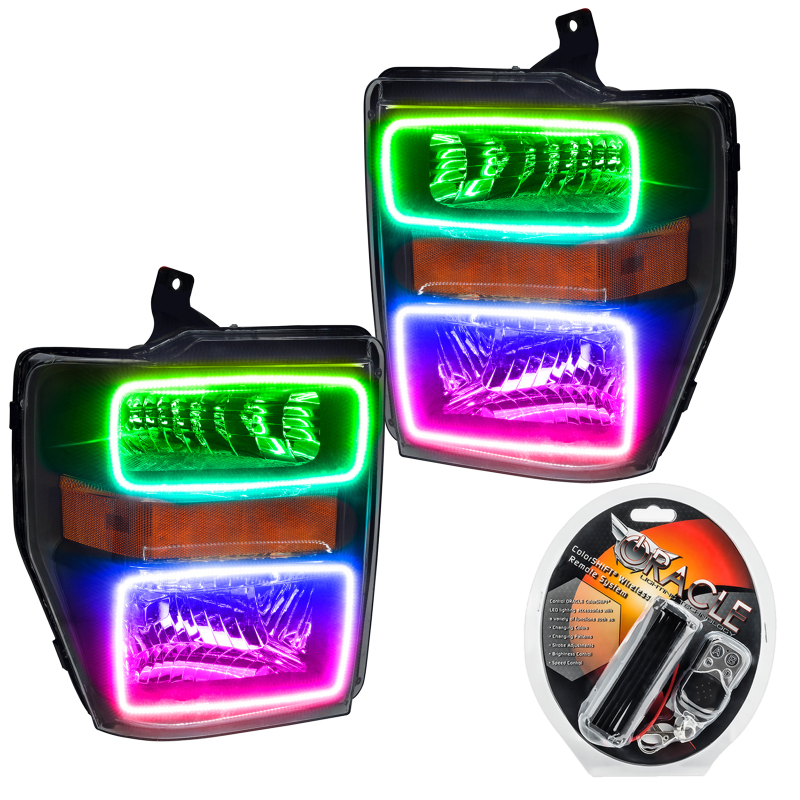 Picture of Oracle 08-10 Ford F250/350 LED HL - Black - ColorSHIFT