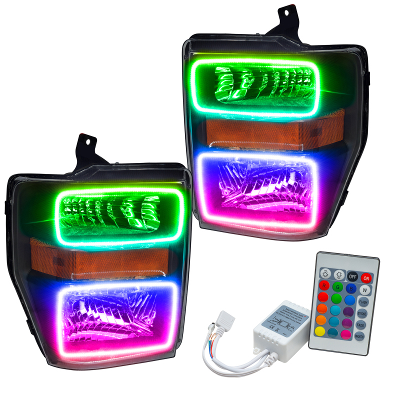 Picture of Oracle 08-10 Ford F250/350 LED HL - Black - ColorSHIFT w/ Simple Controller
