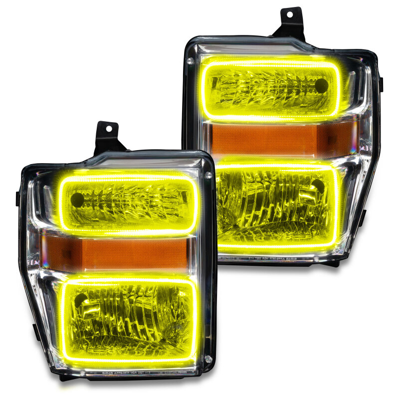 Picture of Oracle 08-10 Ford F250 Pre-Assembled Halo Headlights - Chrome Housing - w/ 2.0 Controller