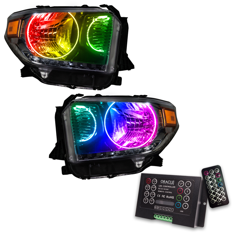 Picture of Oracle 14-17 Toyota Tundra SMD HL - Dual Halo Kit - ColorSHIFT w/ 2.0 Controller