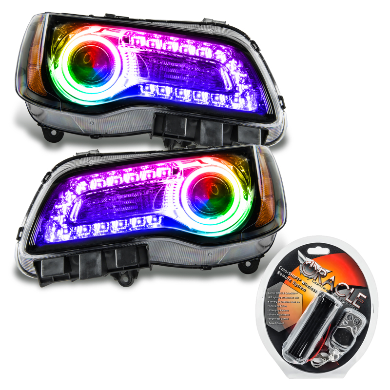 Picture of Oracle 11-14 Chrysler 300C SMD HL - Black - NON HID - ColorSHIFT DRL - ColorSHIFT
