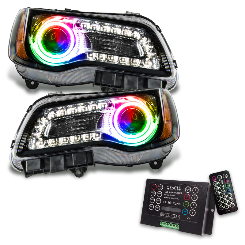 Picture of Oracle 11-14 Chrysler 300C SMD HL - Black - NON HID - ColorSHIFT w/ 2.0 Controller