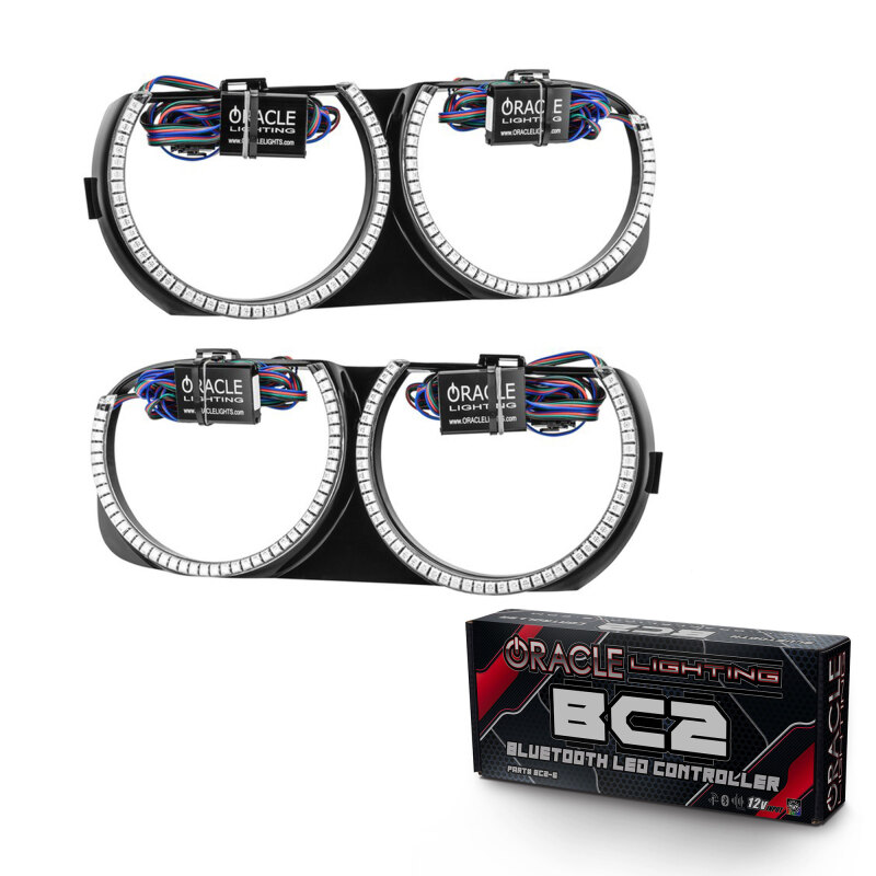 Picture of Oracle 15-21 Dodge Challenger Pre-Installed Halo Headlight Bezel - w/ BC1 Controller
