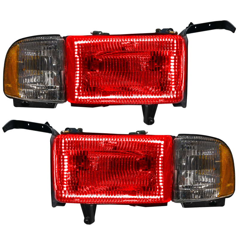 Picture of Oracle 94-02 Dodge Ram Pre-Assembled Halo Headlights - ColorSHIFT