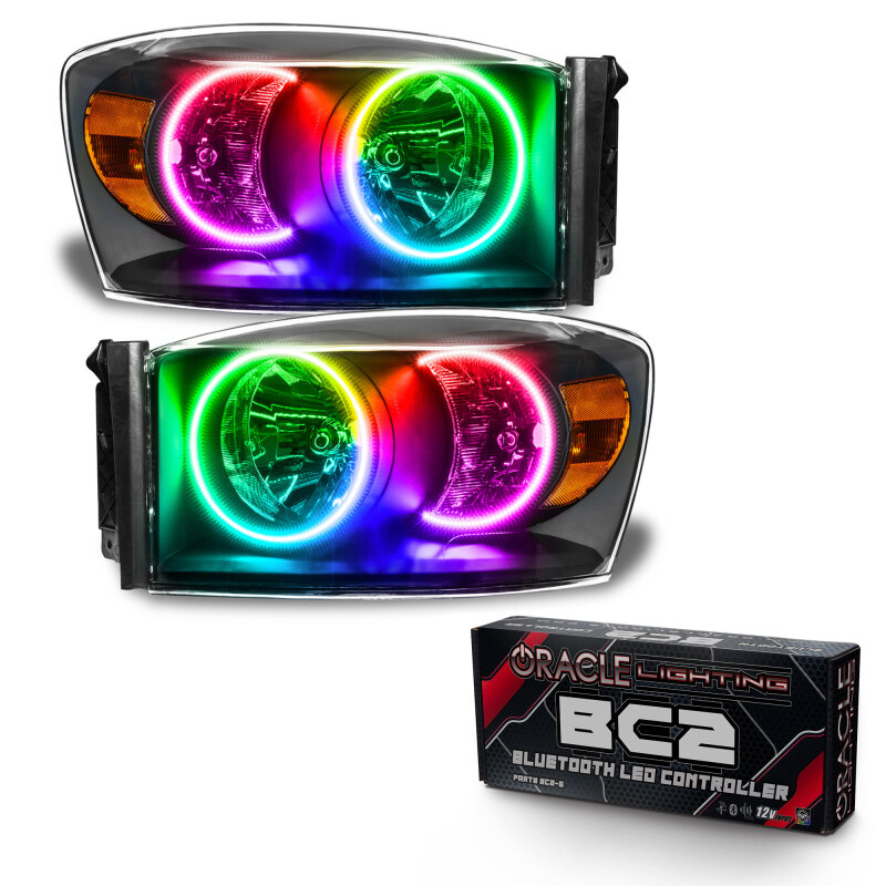 Picture of Oracle 07-08 Dodge Ram SMD HL - Black - ColorSHIFT w/ BC1 Controller